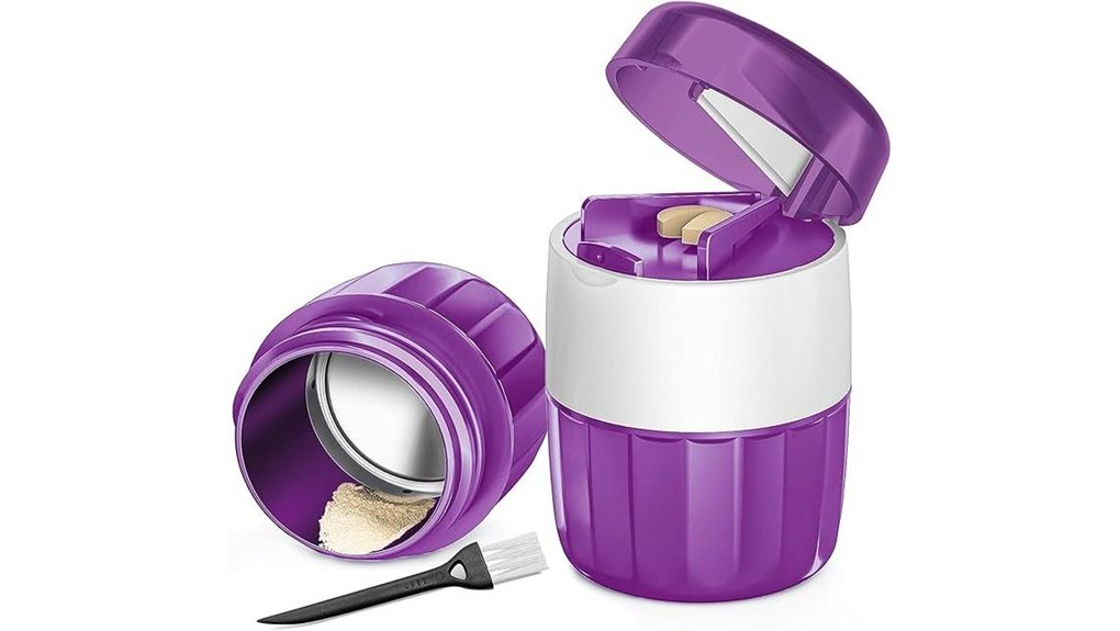 3 in 1 purple pill grinder