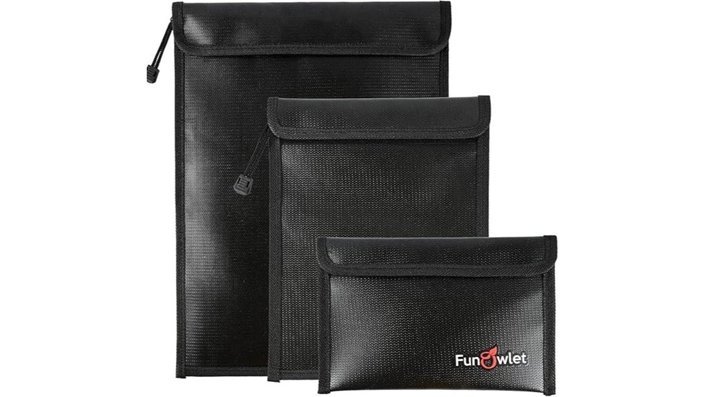 3 pack fireproof waterproof bags