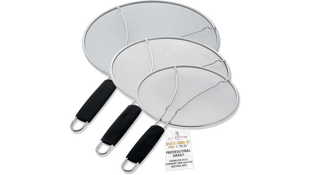 3 piece stainless splatter guard set