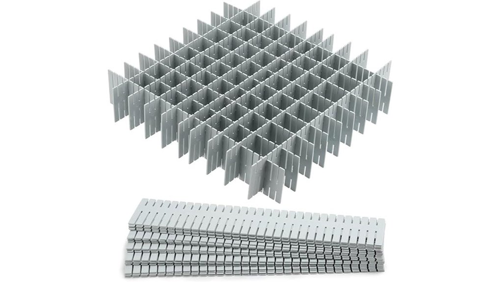 40 piece grid drawer dividers grey
