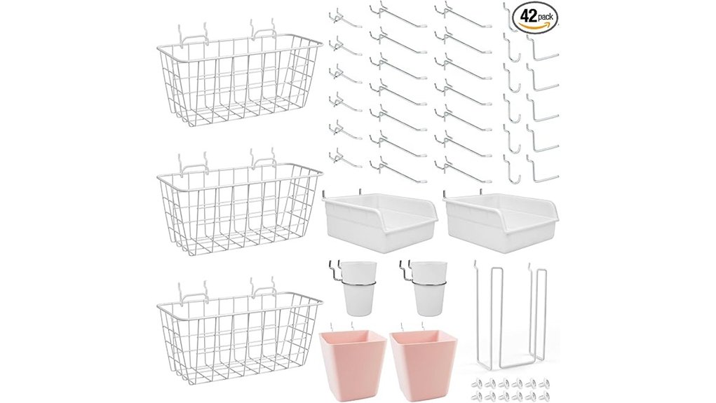 42 piece pegboard basket organizer
