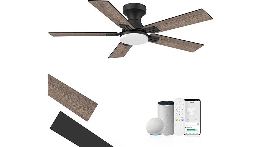42 smart low profile ceiling fan with lights