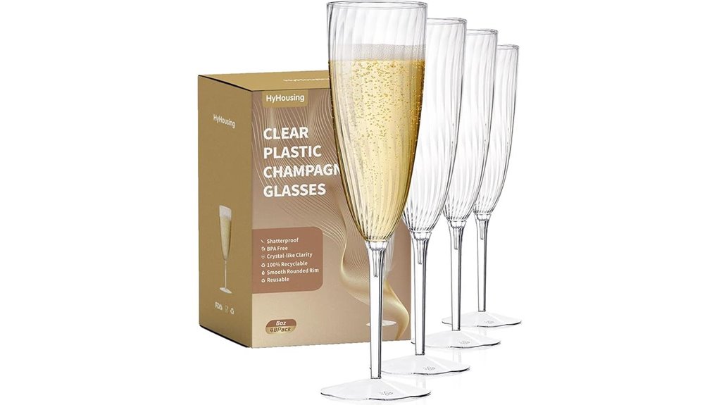 48 pack clear disposable flutes