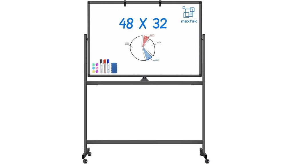 48x32 rolling double sided whiteboard