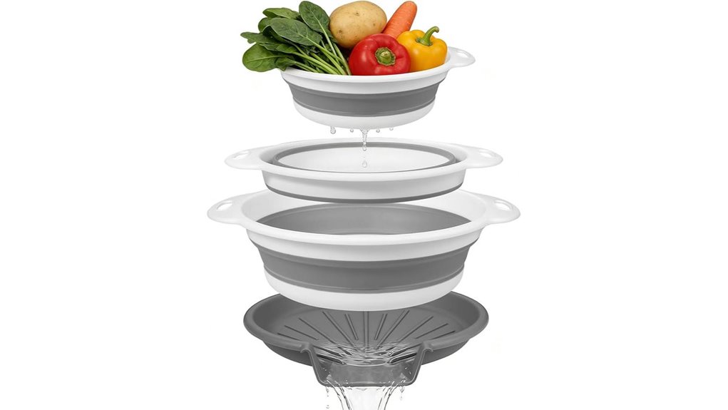 4 in 1 collapsible strainer tray