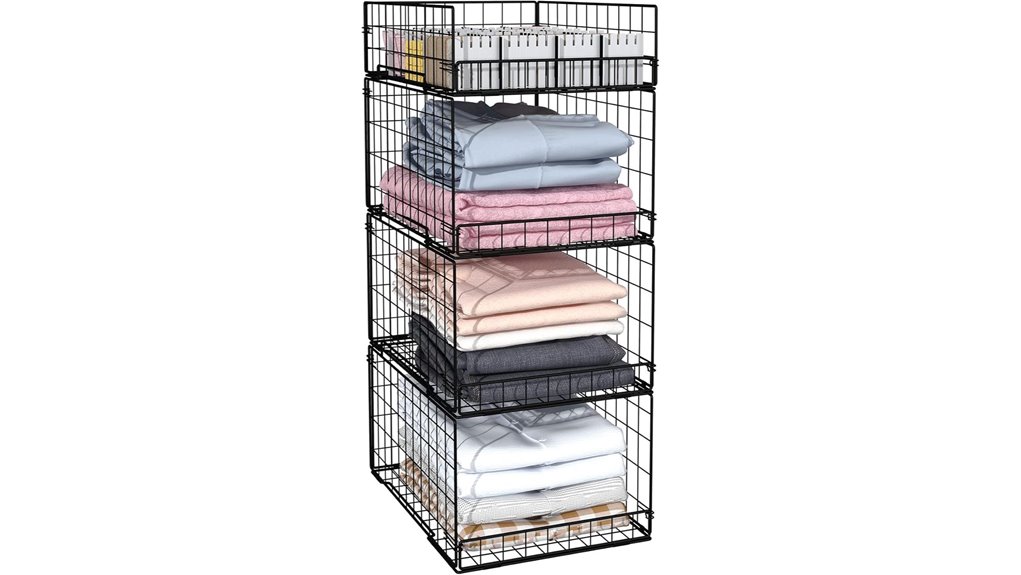 4 pack foldable 4 tier bins