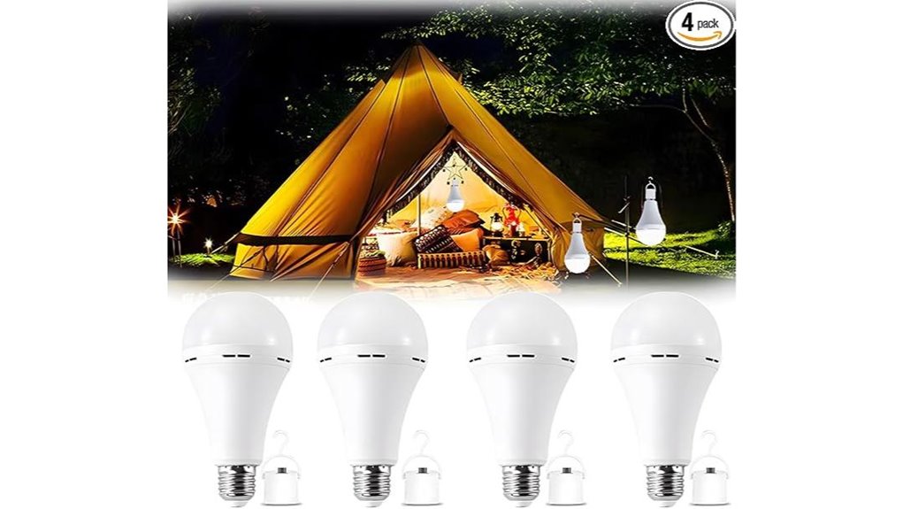 4 pack rechargeable led bulbs