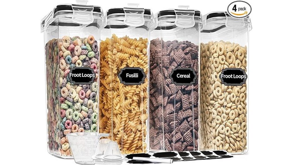 4 piece airtight cereal containers