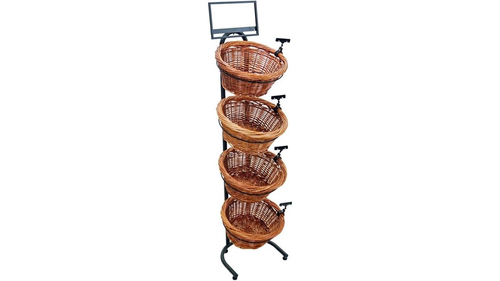 4 tier willow basket signframe