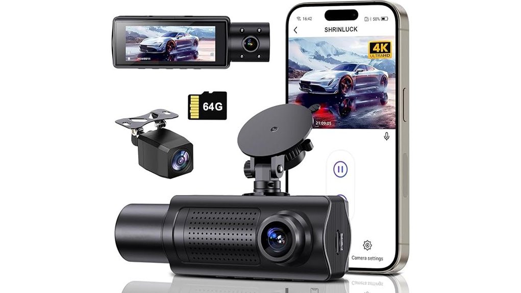 4k plus 1080p wifi dash cam
