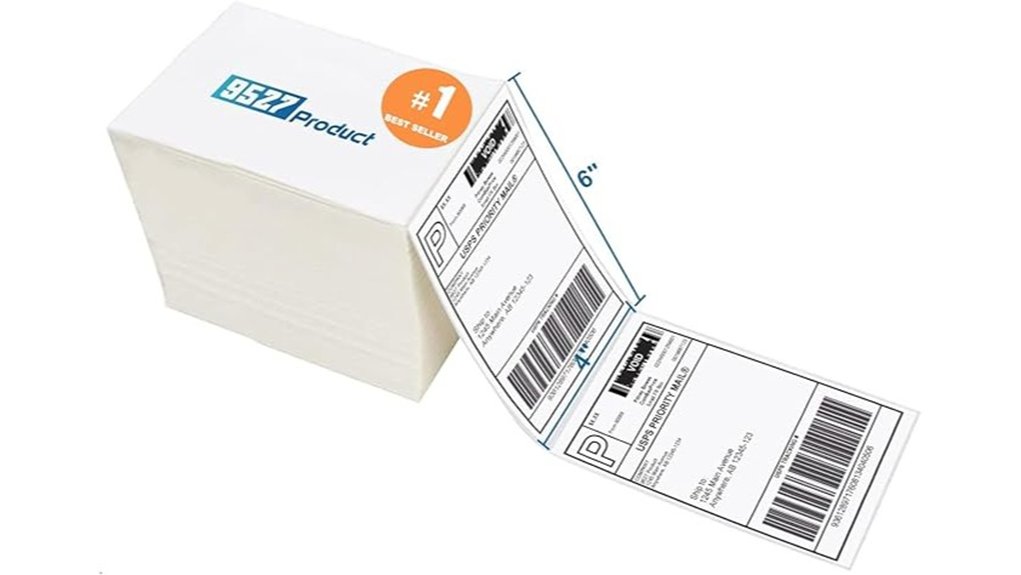 4x6 white fanfold labels