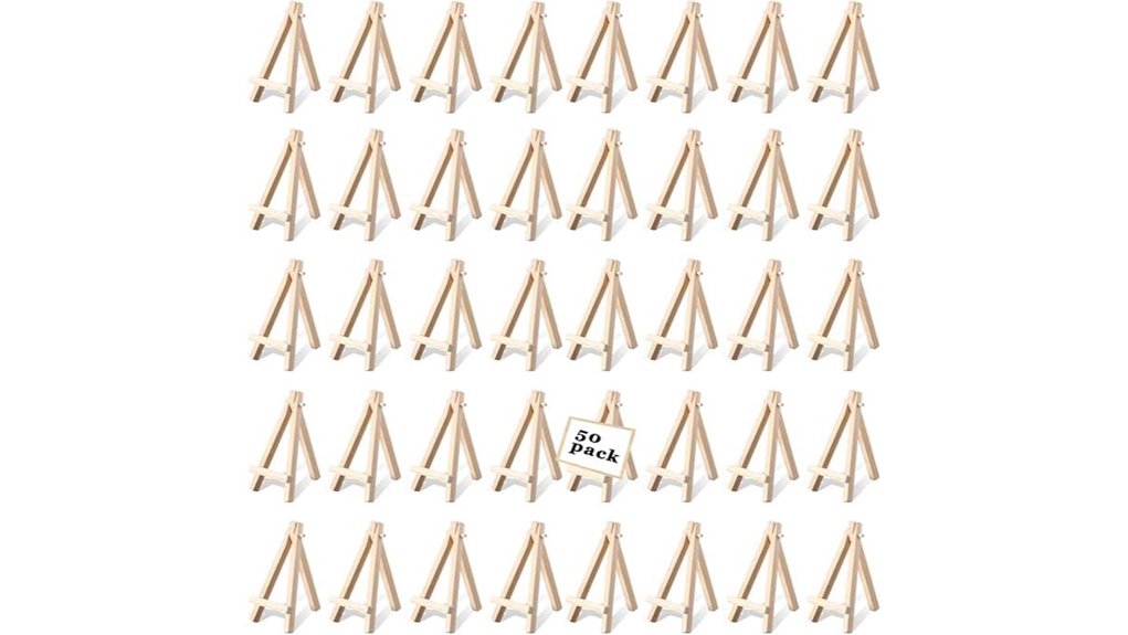 50 piece wooden mini easels