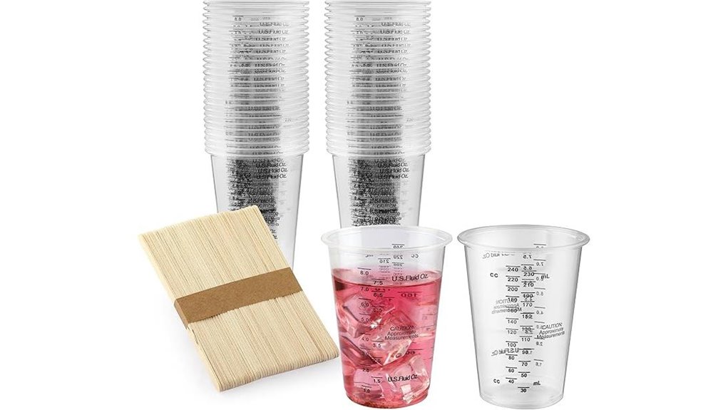 50 resin cups sticks