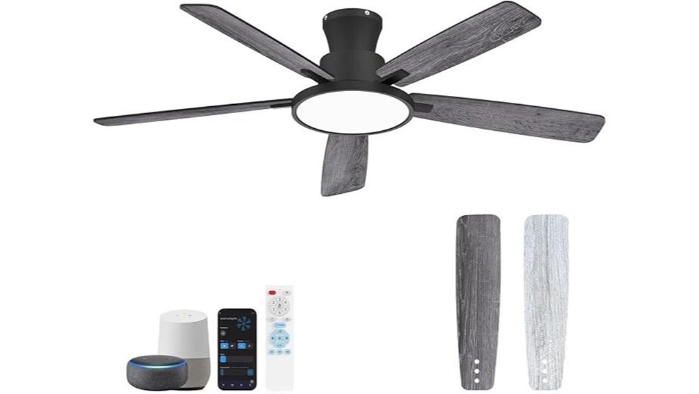 52 inch gray ceiling fan with lights