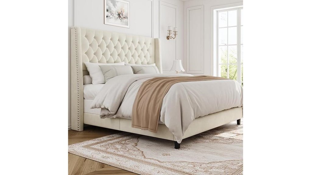 55 inch upholstered queen bed