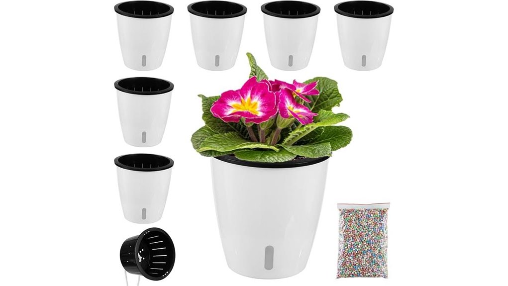 5 inch self watering indoor pots