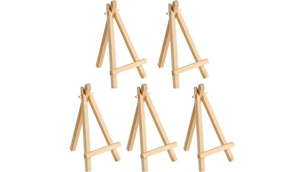 5 pack mini wooden easel