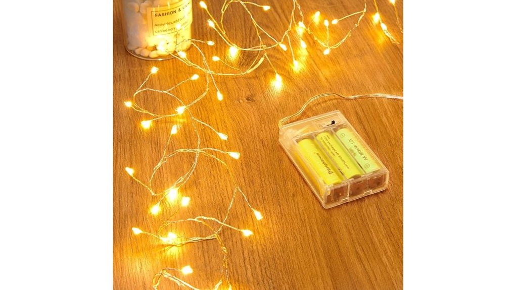 60 led waterproof silver wire battery