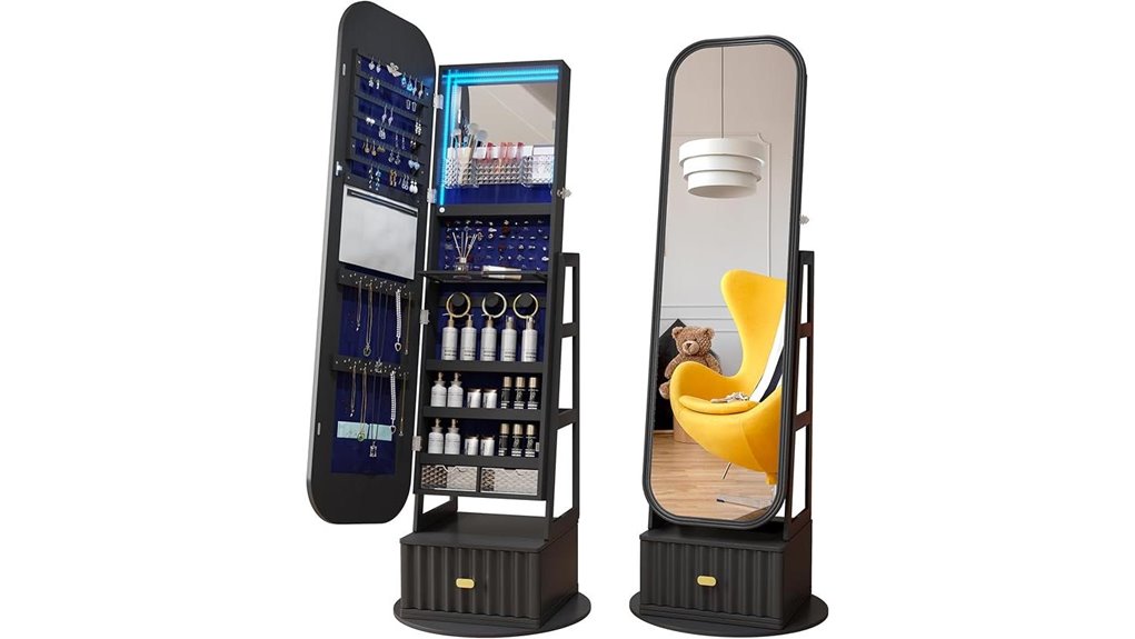 61 inch lockable jewelry mirror