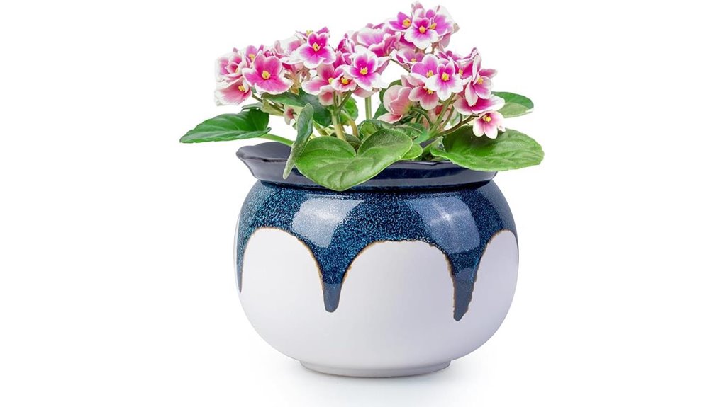 6 inch self watering ceramic pot