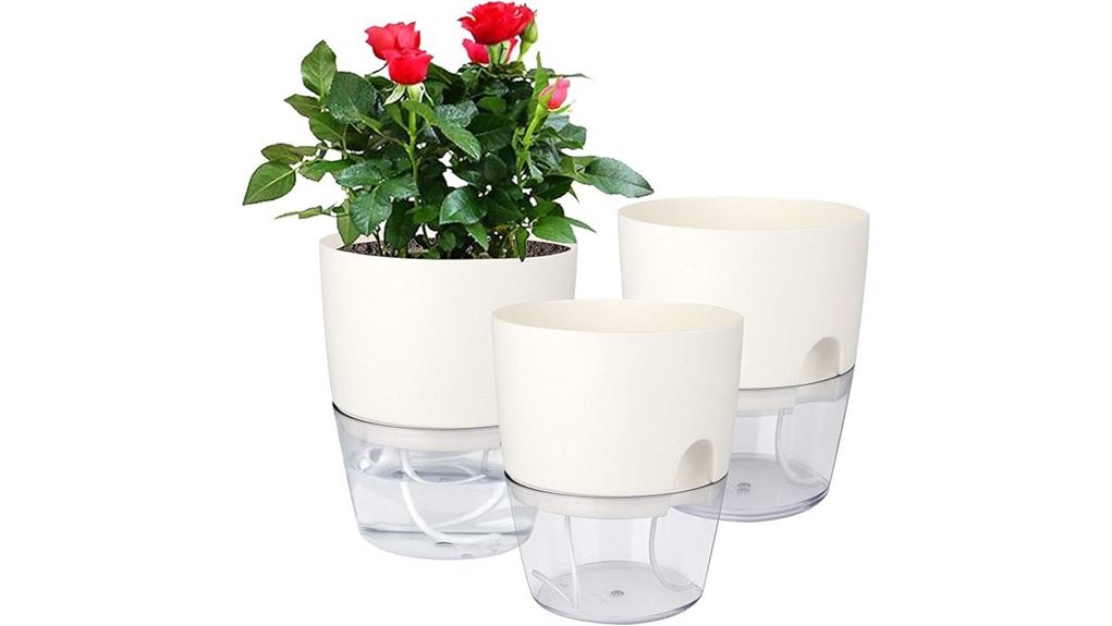 6 inch self watering indoor planter pack