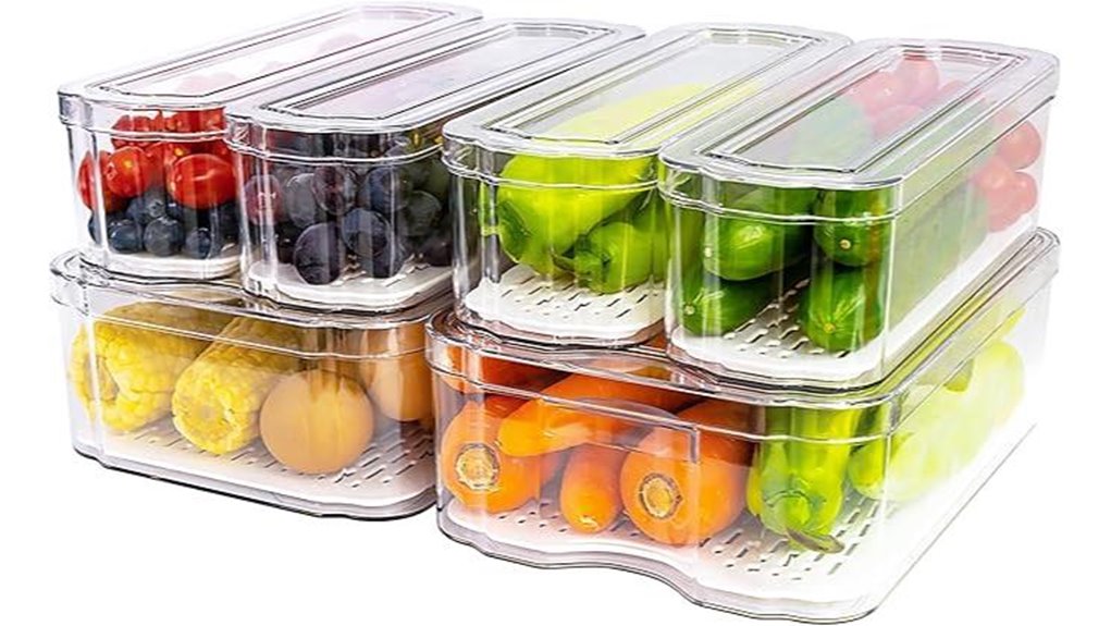 6 pack clear bins with lids