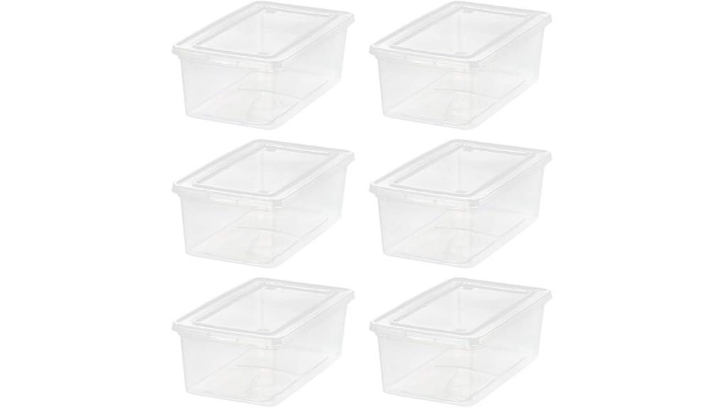 6 pack lidded shoe bins