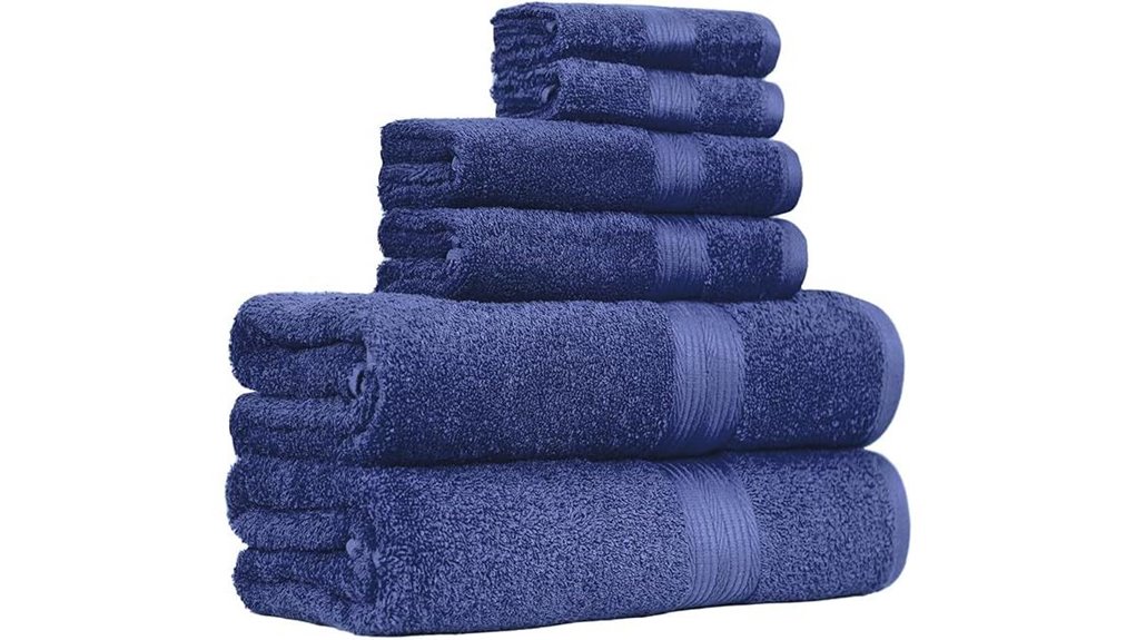 6 piece fade resistant navy towels