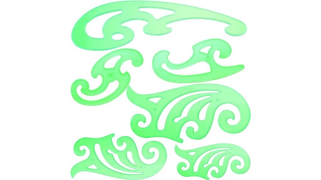 6 piece plastic french curve set