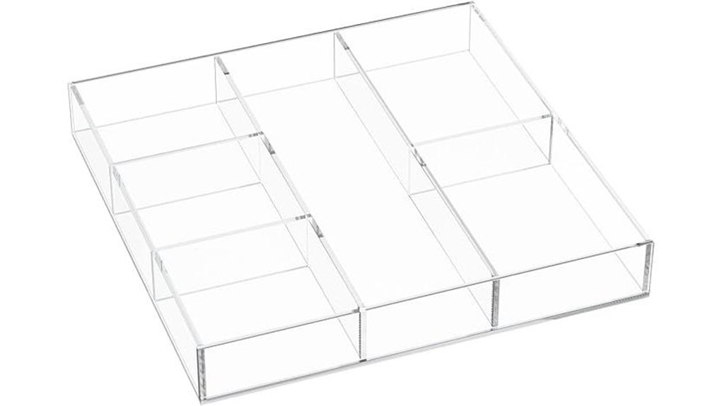 6 section acrylic makeup tray