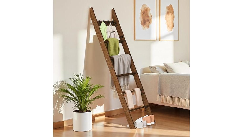6 tier blanket ladder with hooks