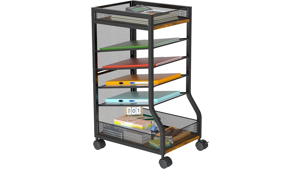 6 tier wheeled file organizer