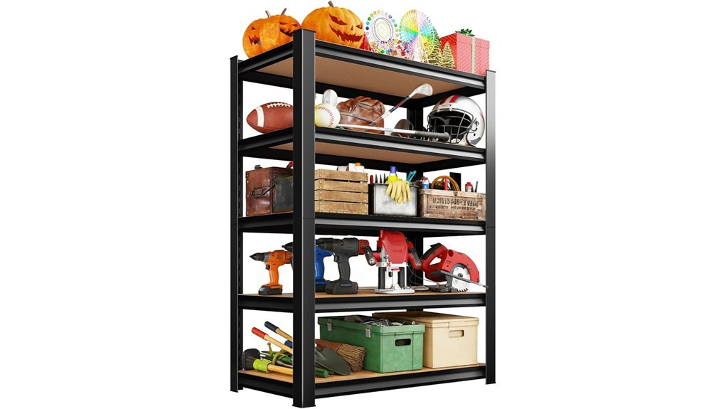 72 inch height 5 tier adjustable shelves