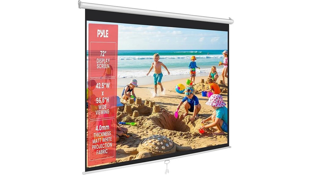 72 inch manual pull down screen