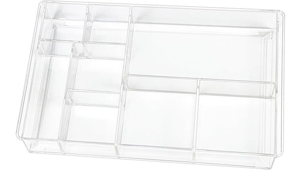 8 section acrylic drawer organizer