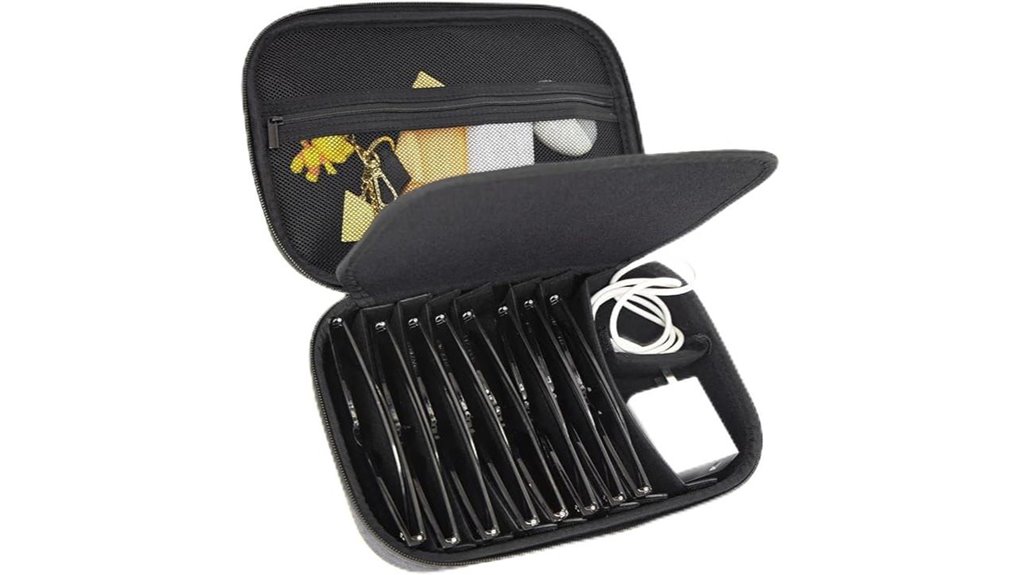 9 slot gray sunglasses organizer