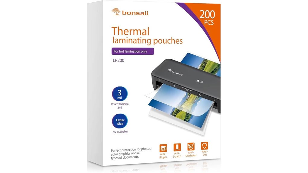 9x11 5 200 count 3mil laminating