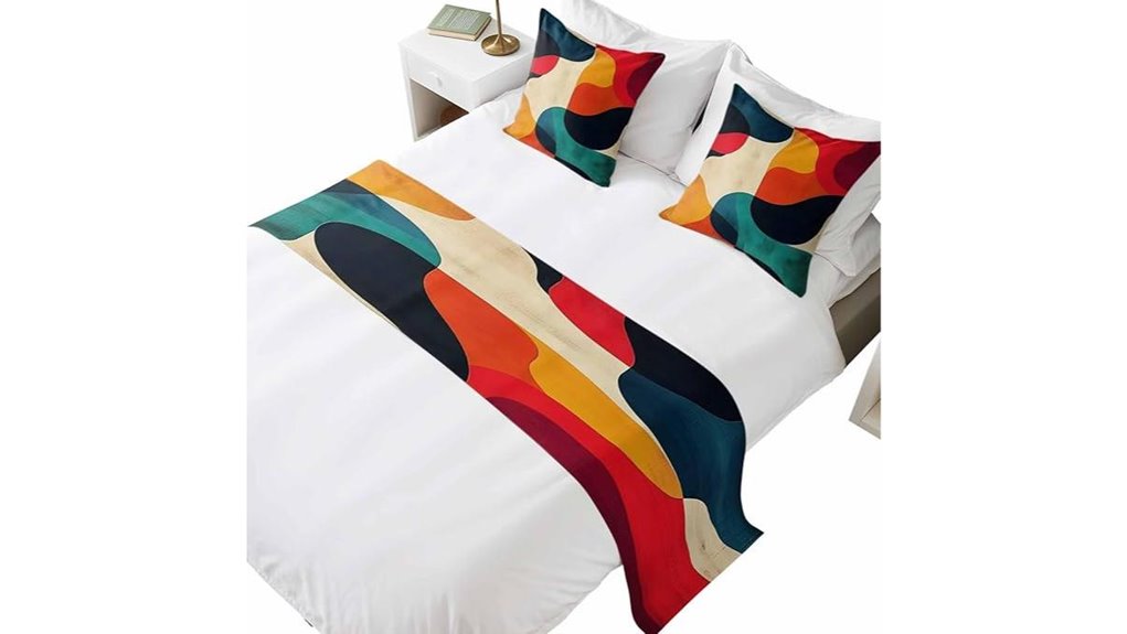 abstract geometric bed runner for queen size beds