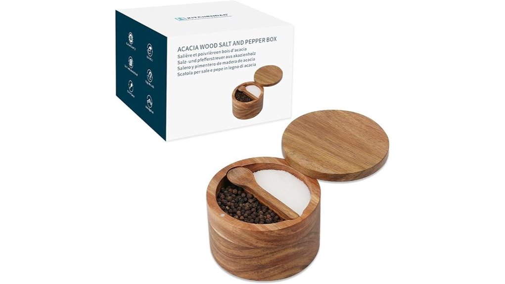 acacia salt pepper bowl