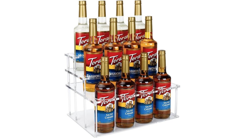 acrylic 12 bottle syrup organizer