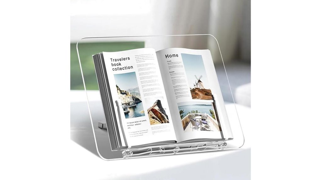 acrylic adjustable book stand