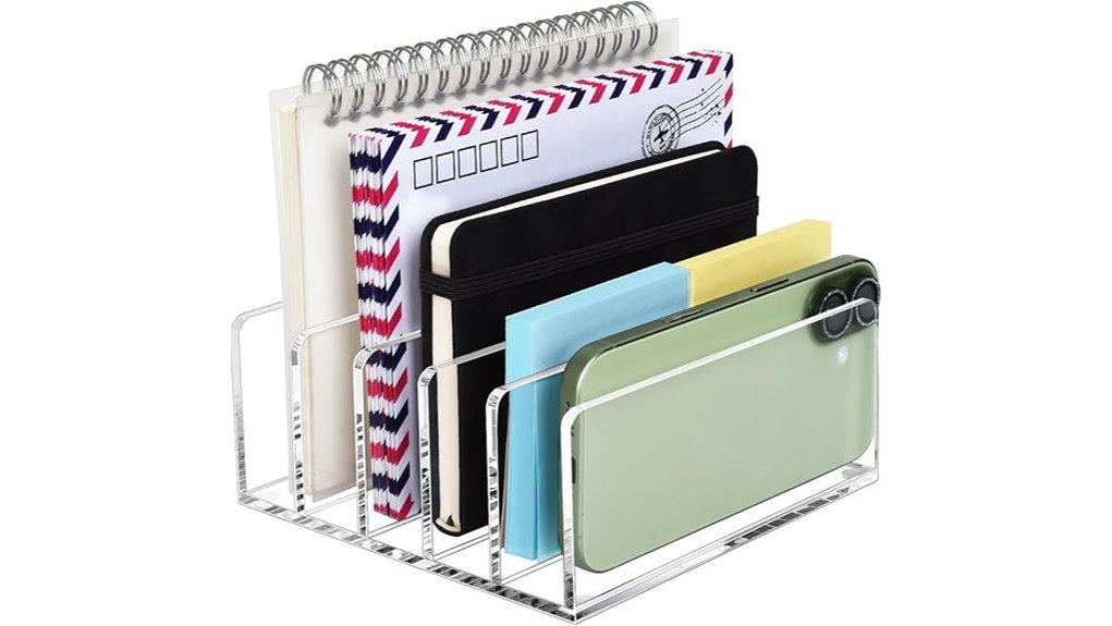 acrylic desk organizer with compartments