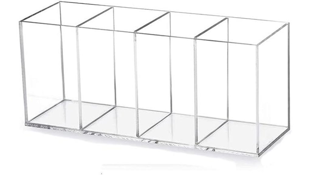 acrylic four compartment pencil organizer