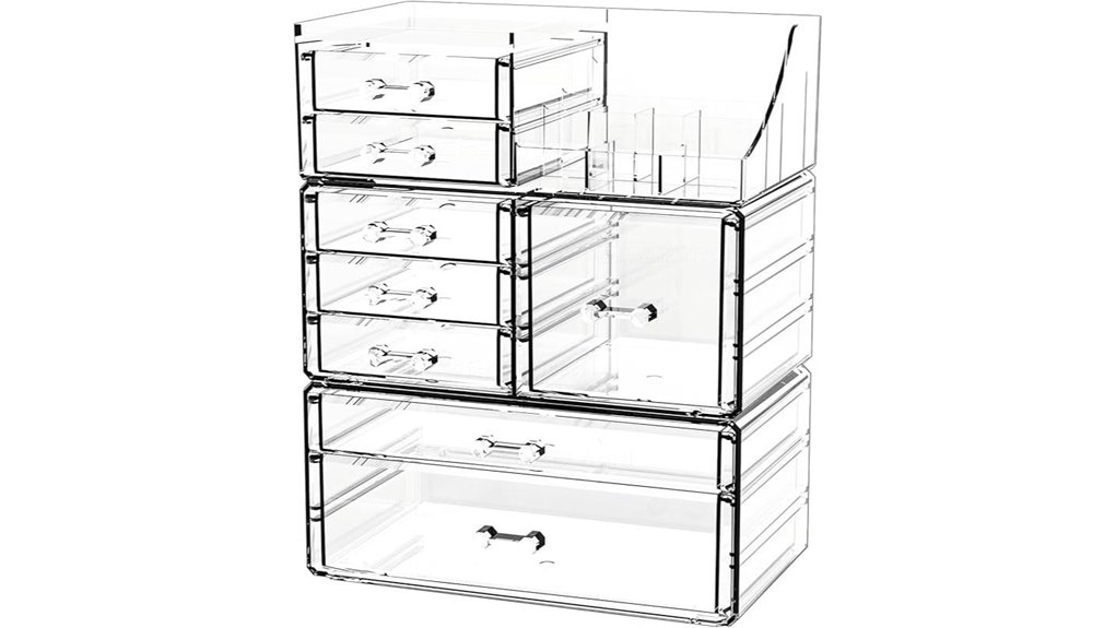 acrylic makeup eight drawer organizer