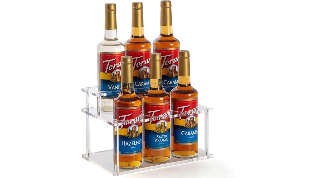 acrylic syrup organizer two tier
