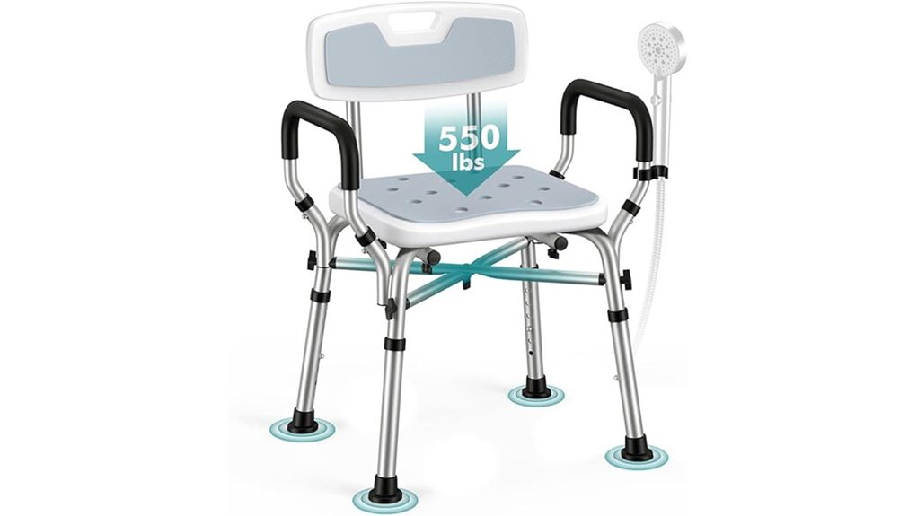 adjustable 550lb shower chair