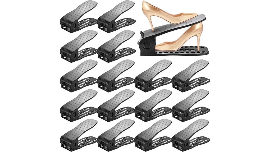 adjustable double deck shoe organizer