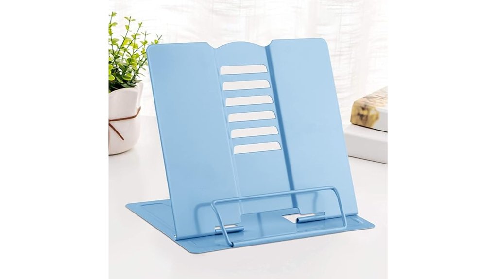 adjustable light blue bookstand