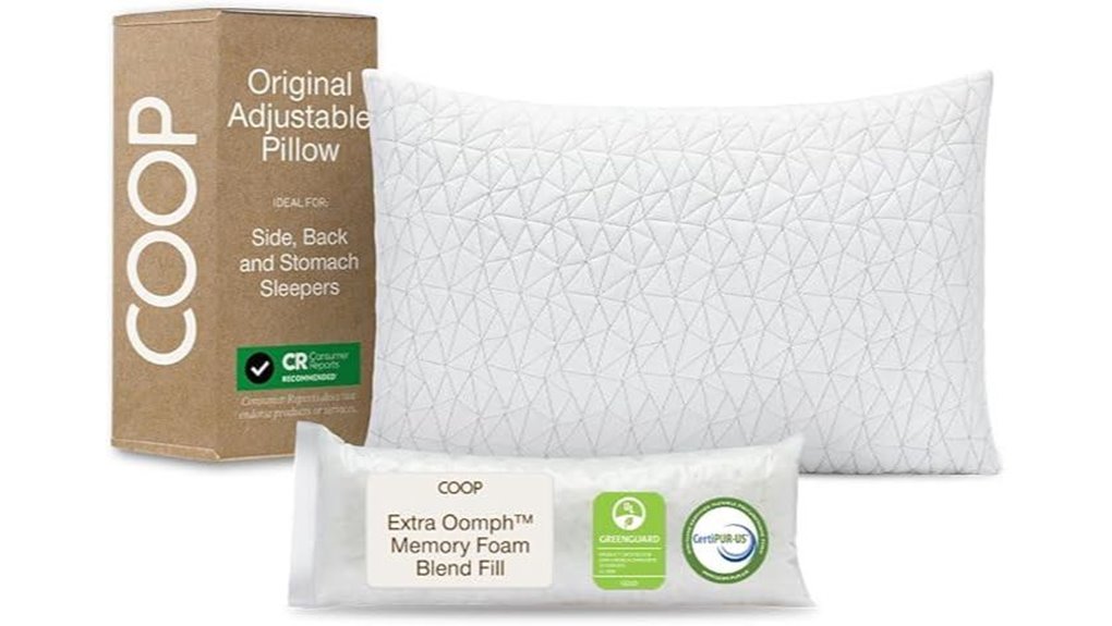adjustable memory foam pillow