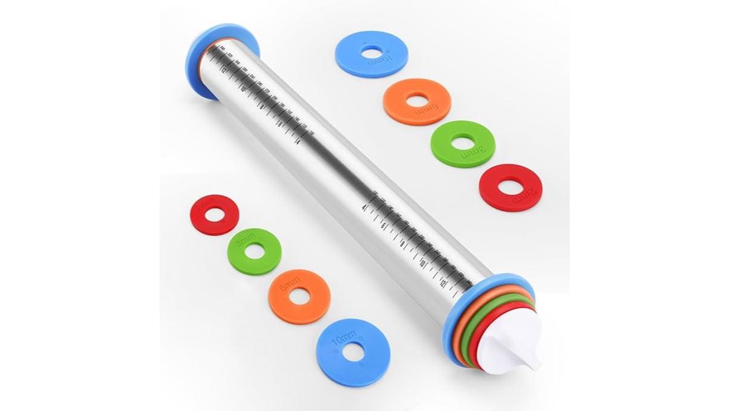 adjustable rolling pin with thickness rings